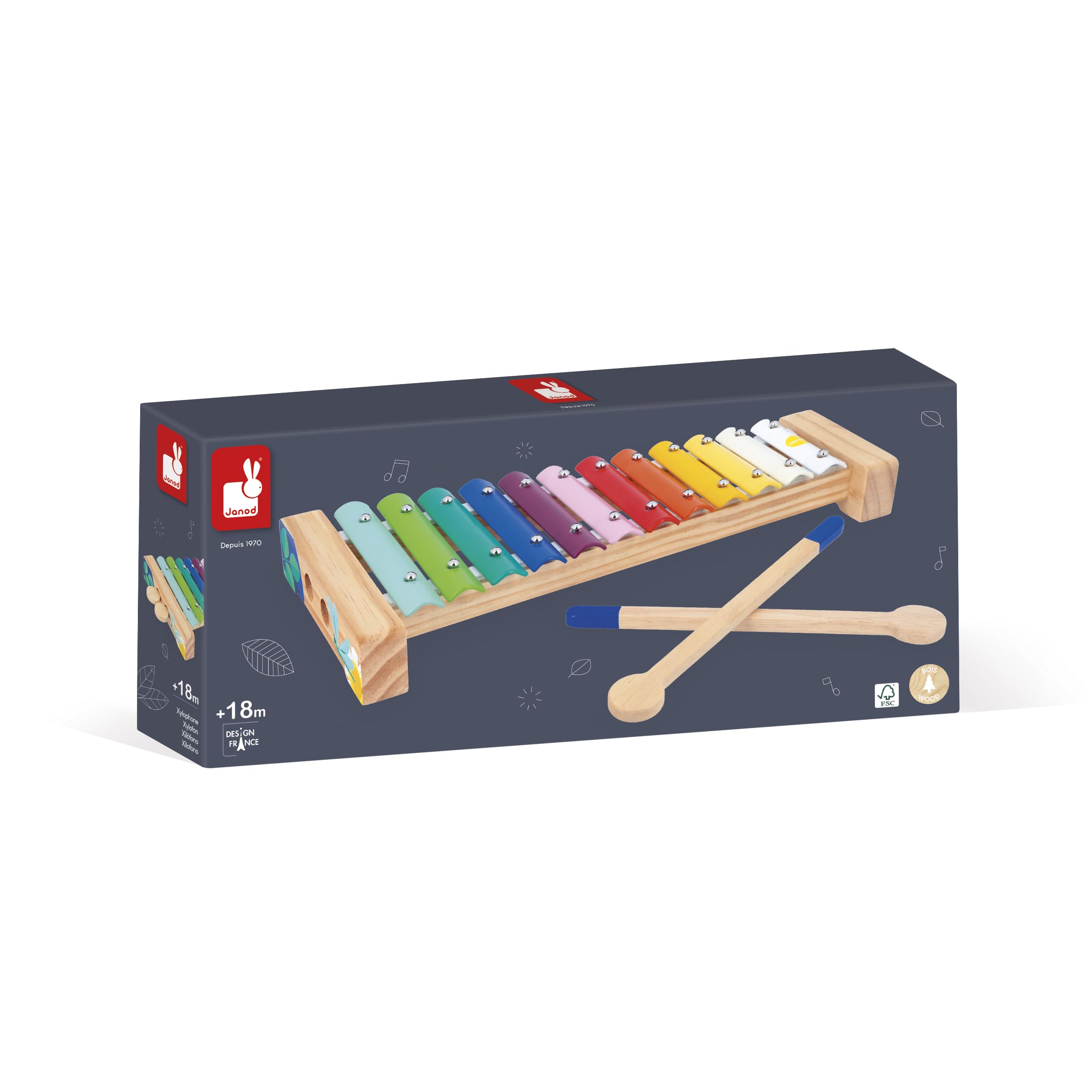 janod-j07663-xylophone-en-bois-et-m-tal-12-touches-2-baguettes image 4