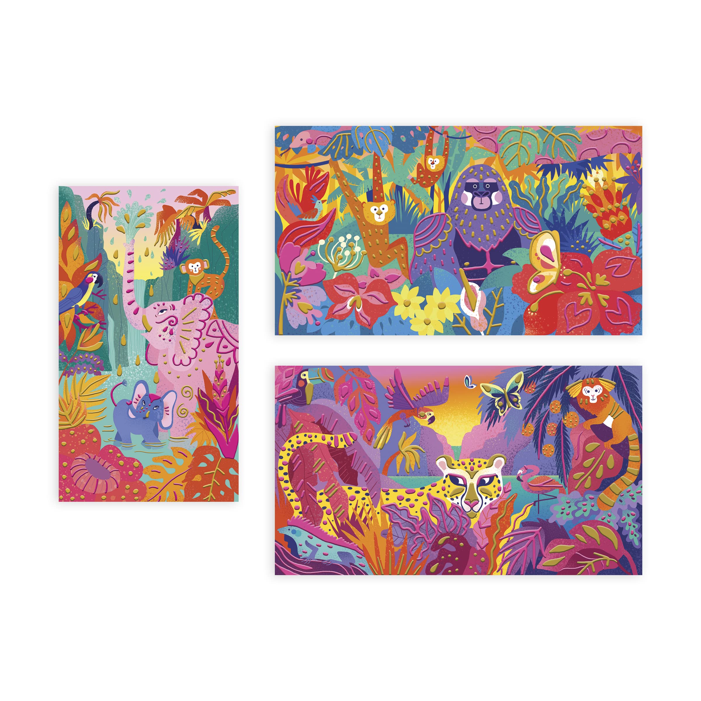 janod-les-ateliers-du-calme-j07950-peinture-3d-jungle-3-tableaux image 2