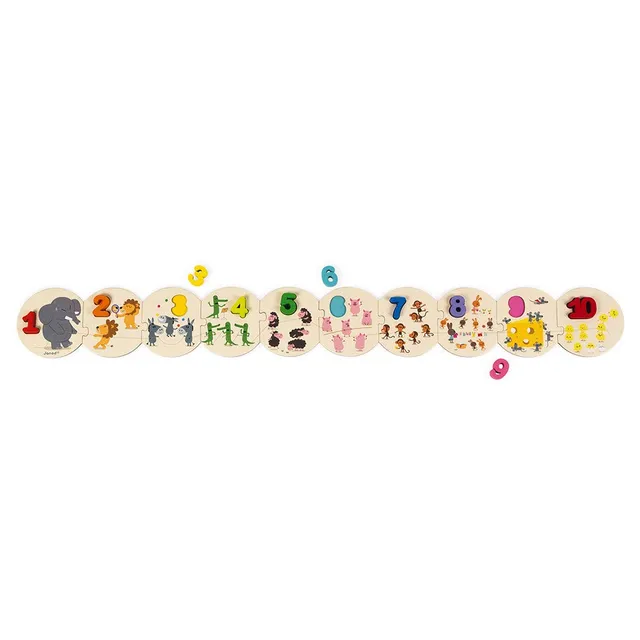 janod-j-apprends-compter-puzzle-g-ant-10-pi-ces-chiffres-bois image 1
