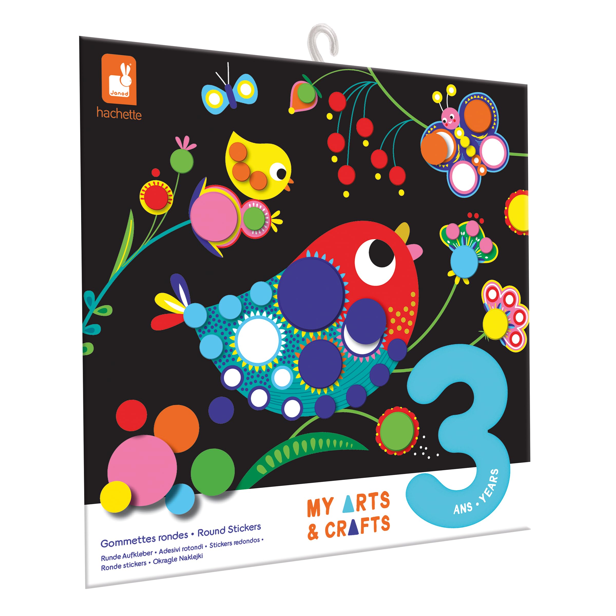 janod-my-arts-crafts-j09146-gommettes-rondes-animaux-4-tableaux image 1