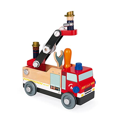 janod-brico-kids-camion-de-pompiers-en-bois-fsc-45-pi-ces-j06469 image 4