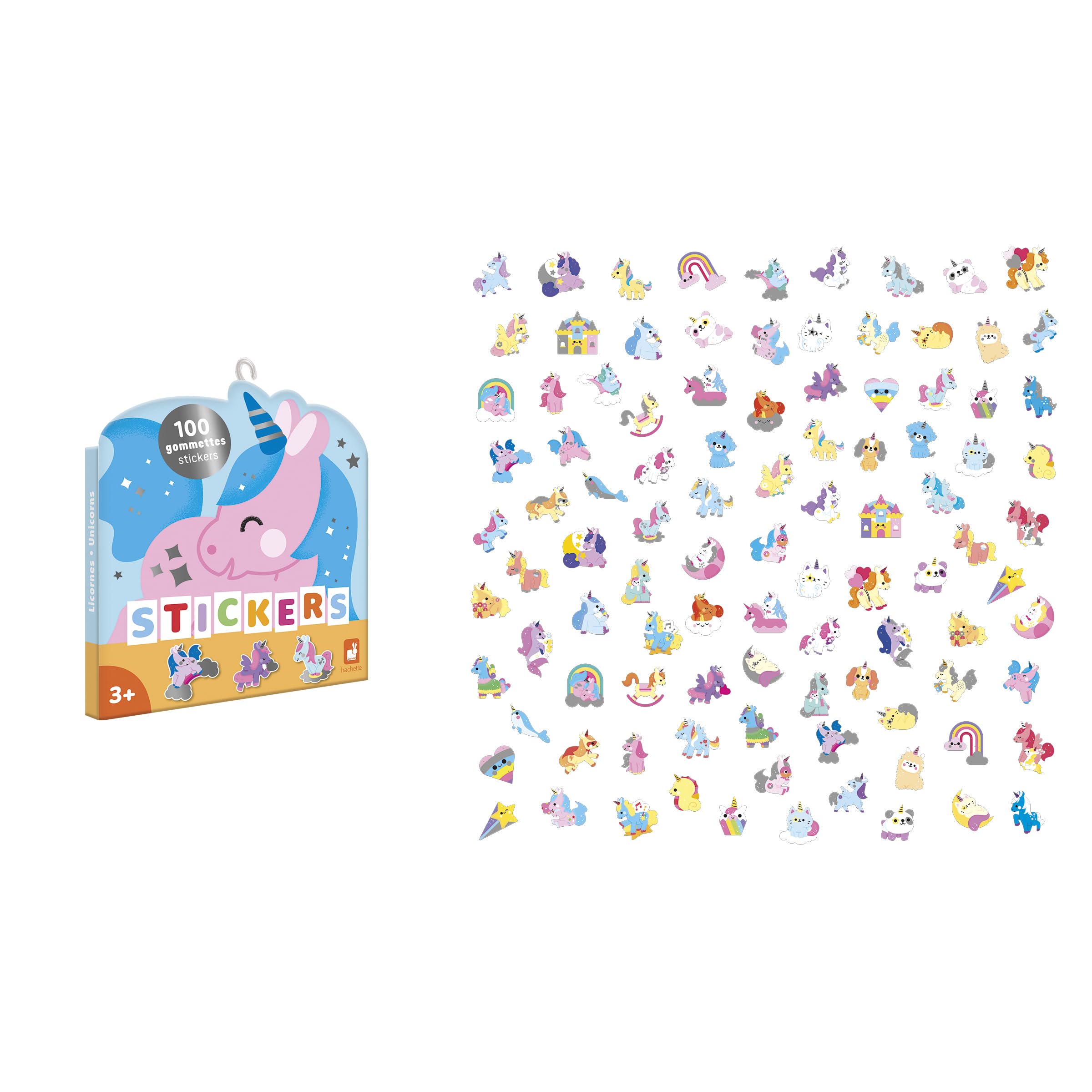 janod-j09190-pack-100-gommettes-licornes-5x5cm-stickers-enfant image 7