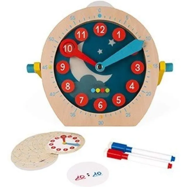 janod-essentiel-j05076-horloge-en-bois-apprendre-l-heure-d-s-5-ans image 1