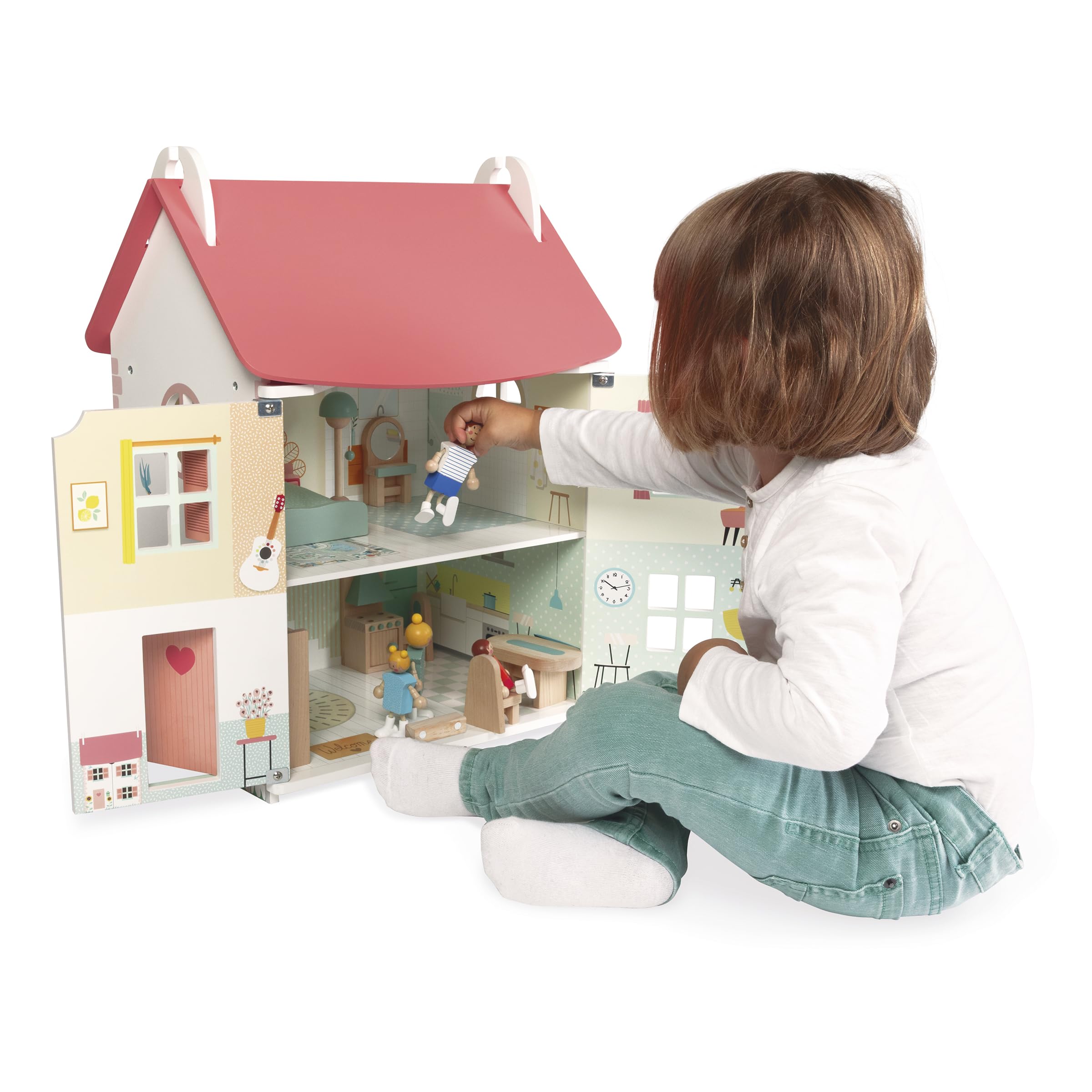 janod-ma-premi-re-maison-de-poup-e-en-bois-3-tages-11-accessoires-4-personnages- image 5
