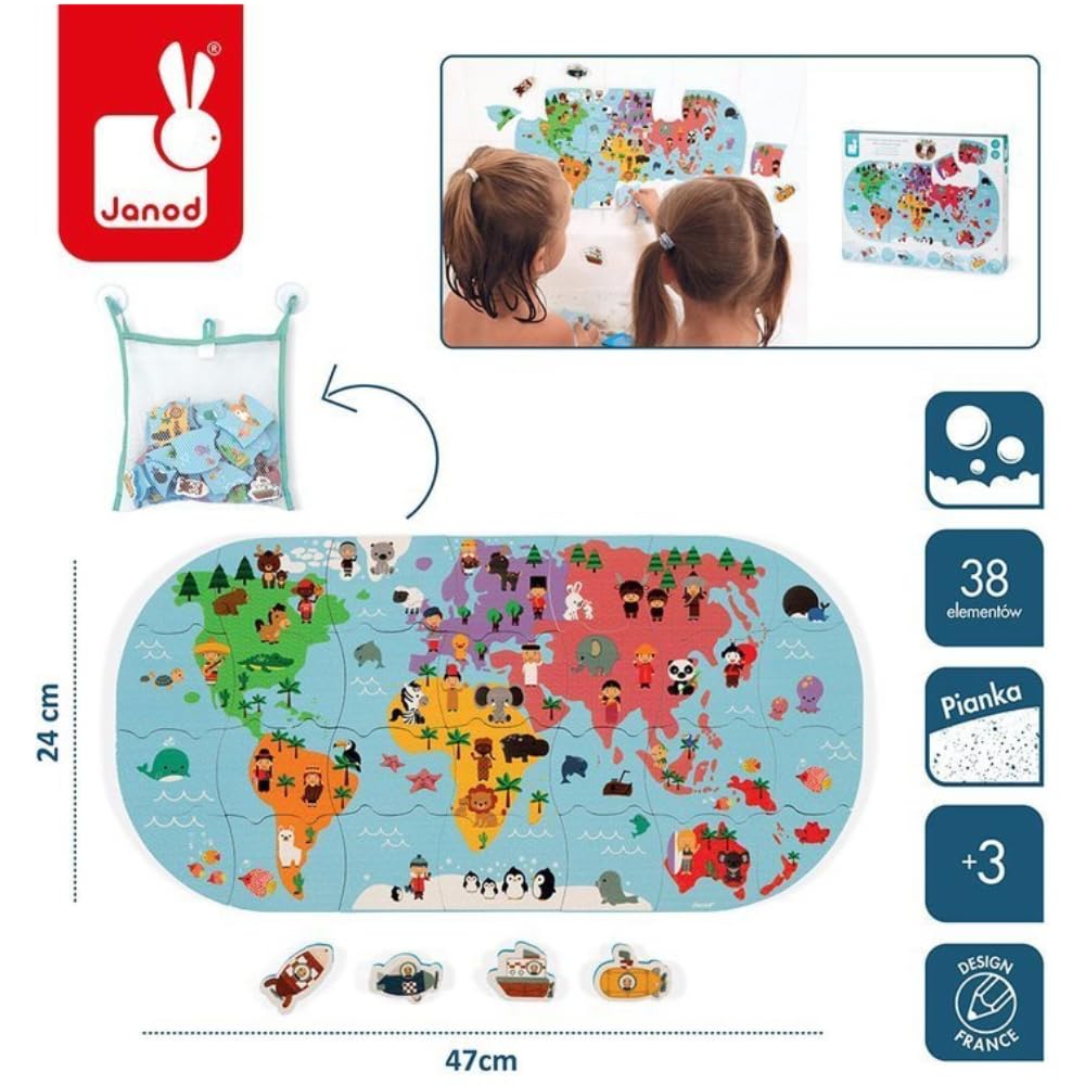 janod-carte-des-explorateurs-puzzle-de-bain-28-pi-ces-mousse-4-v-hicules image 8