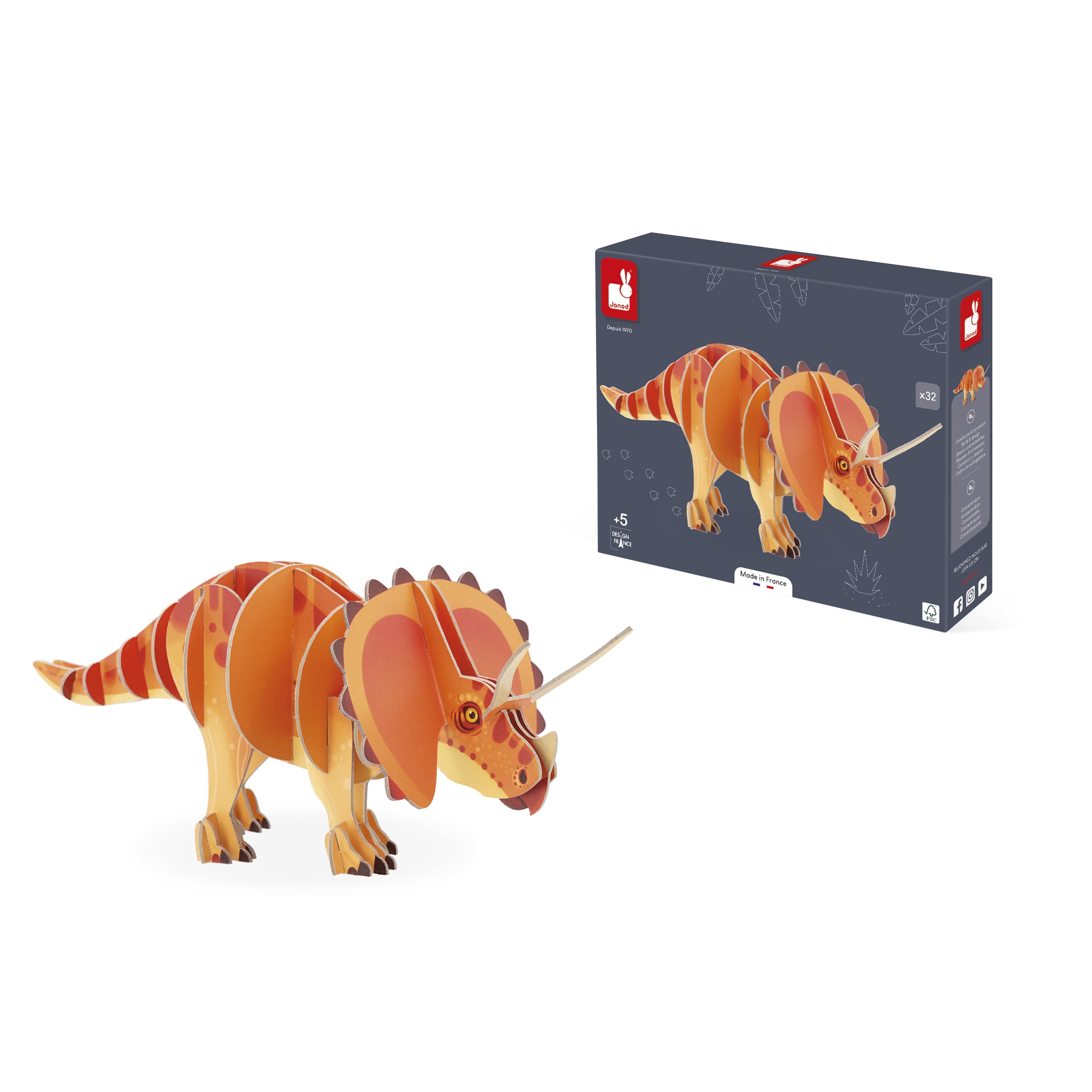 janod-j05838-puzzle-enfant-3d-dinosaure-tric-ratops-32-pi-ces image 4