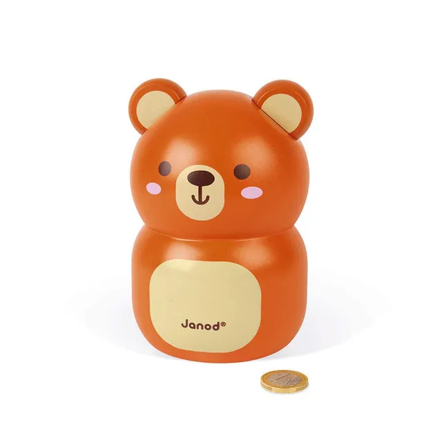 janod-tirelire-enfant-ours-brun-en-bois-j04652-14-5-cm-d-s-3-ans image 1