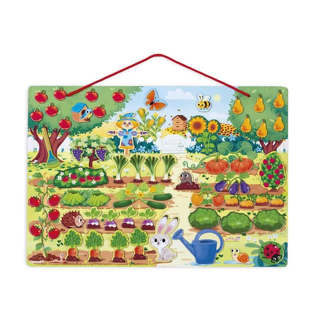 janod-j05463-mon-jardin-magn-tique-tableau-bois-70-magnets image 1