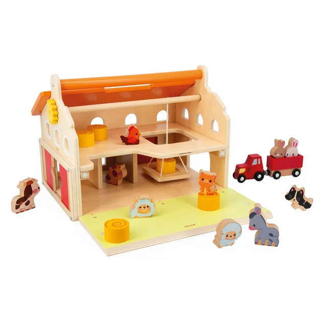 janod-j03318-ma-premi-re-ferme-en-bois-16-accessoires-avec-tracteur-et-animaux image 1