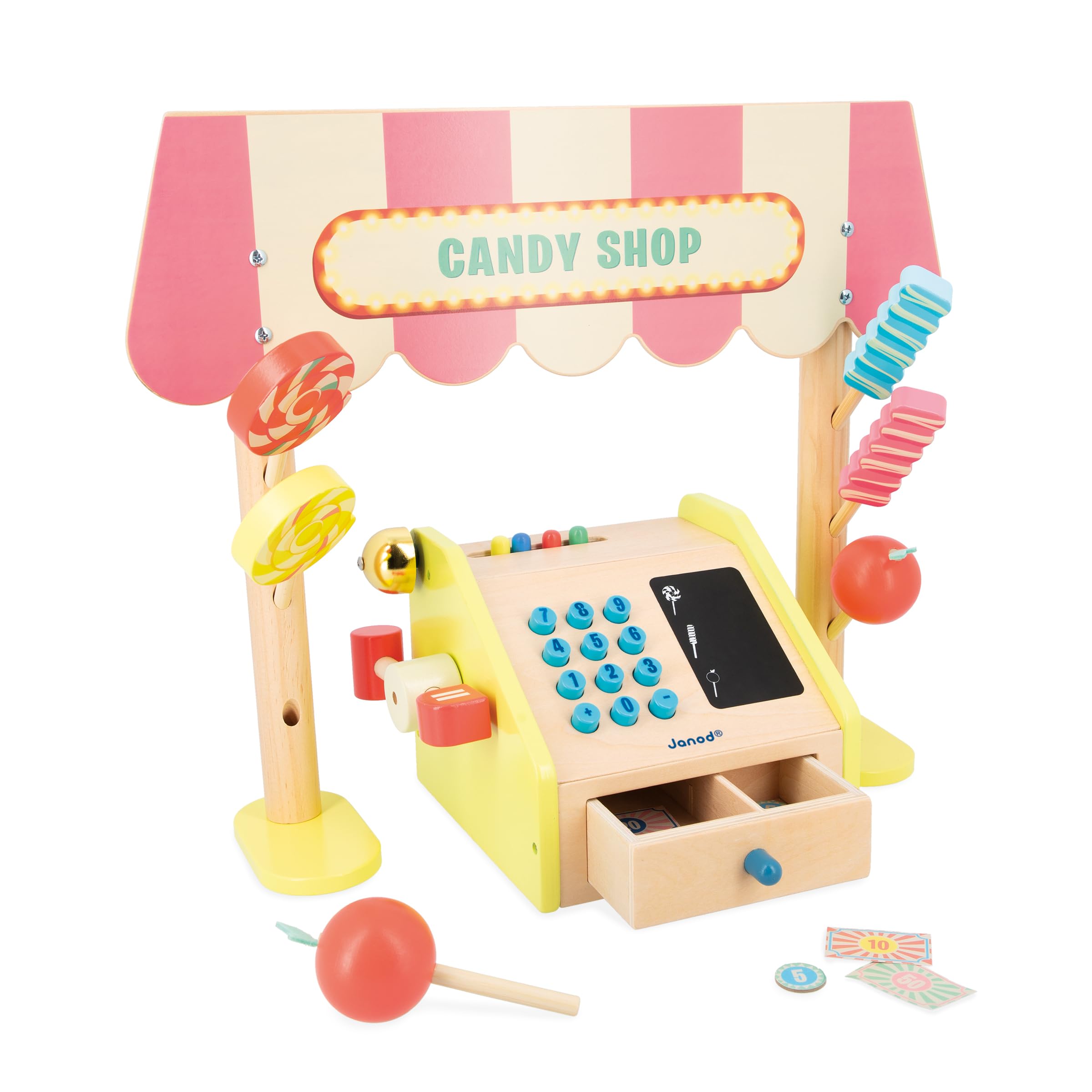 janod-applepop-j03350-marchande-bonbons-enfant-en-bois-avec-caisse-enregistreuse image 3