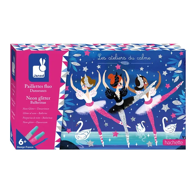 janod-les-ateliers-du-calme-j07945-coffret-paillettes-fluo-danseuses-3-tableaux image 1