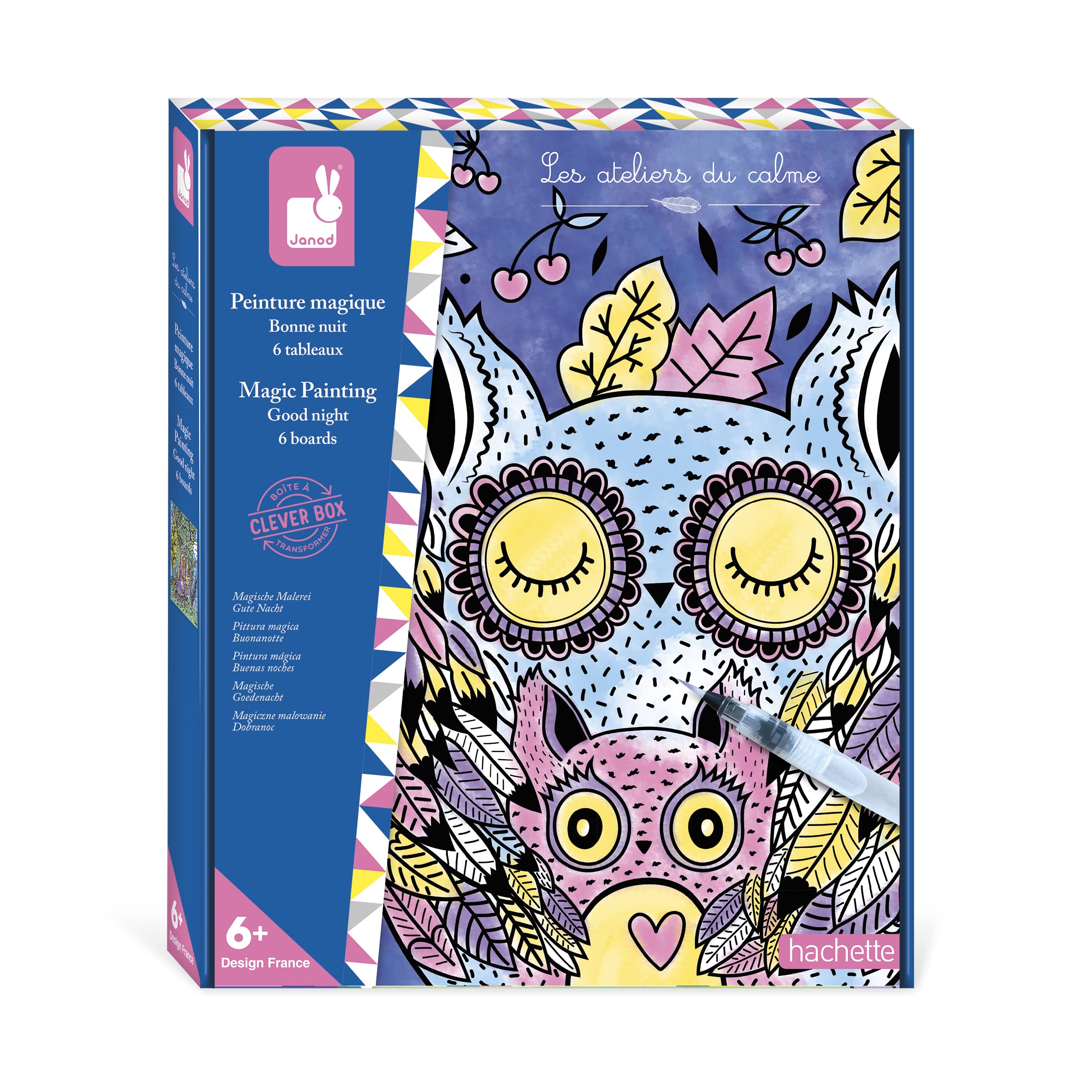 janod-coffret-peinture-magique-bonne-nuit-j07875-6-tableaux-animaux image 1