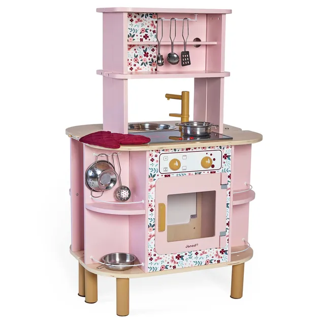 janod-cuisine-en-bois-enfant-twist-cuisine-recto-verso-avec-four-et-8-accessoire image 1