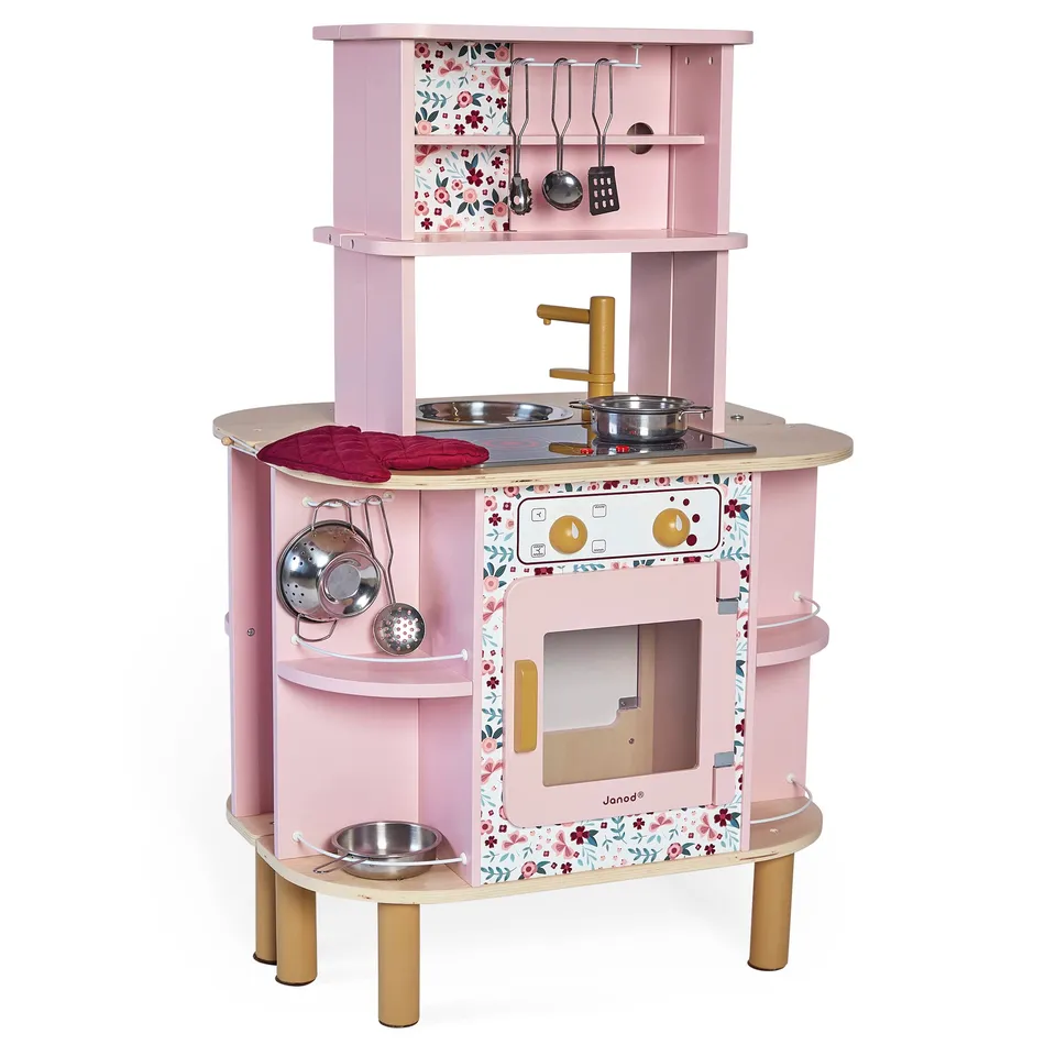 janod-cuisine-en-bois-enfant-twist-cuisine-recto-verso-avec-four-et-8-accessoire image 1