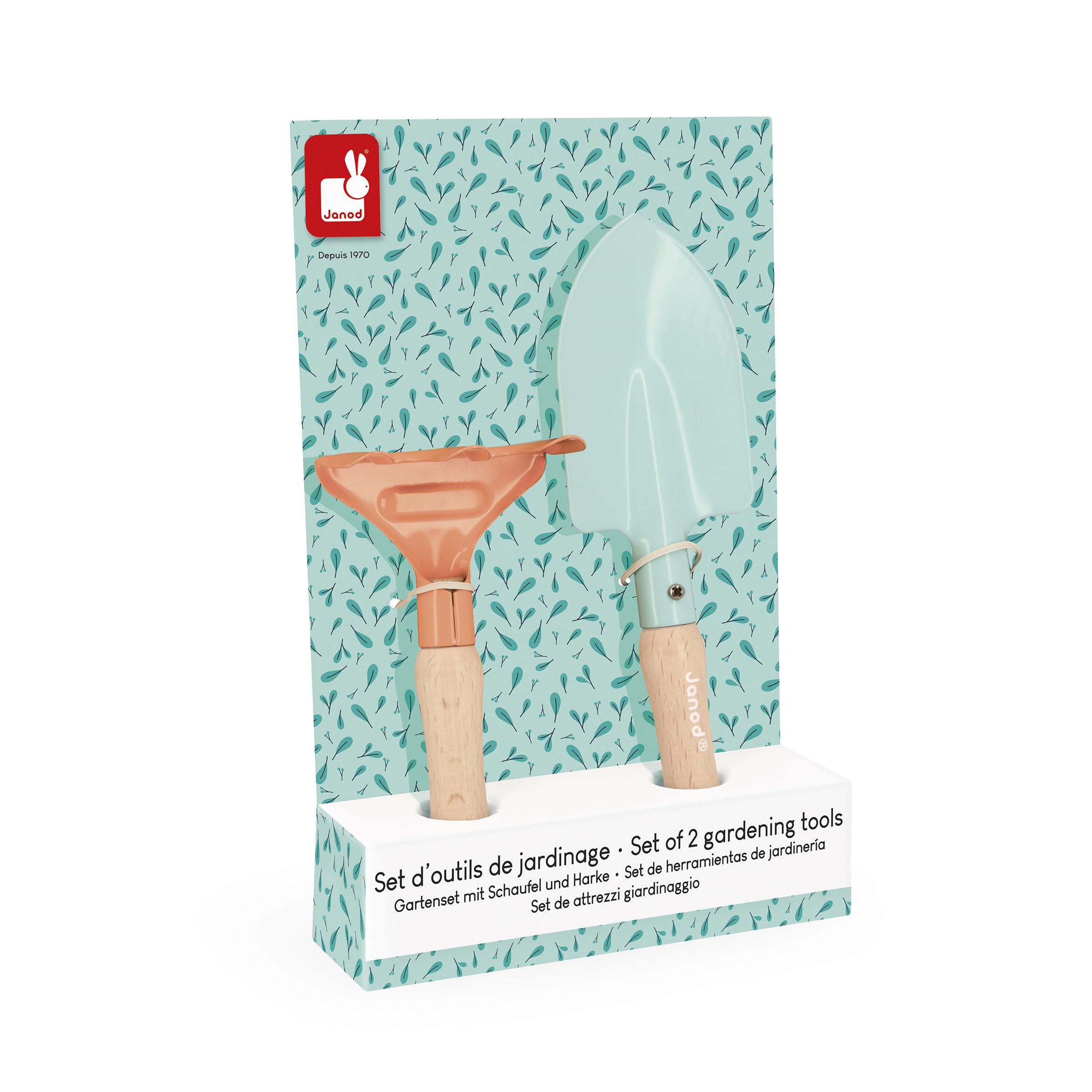 janod-set-2-outils-de-jardin-enfant-pelle-et-r-teau-bois-m-tal image 4