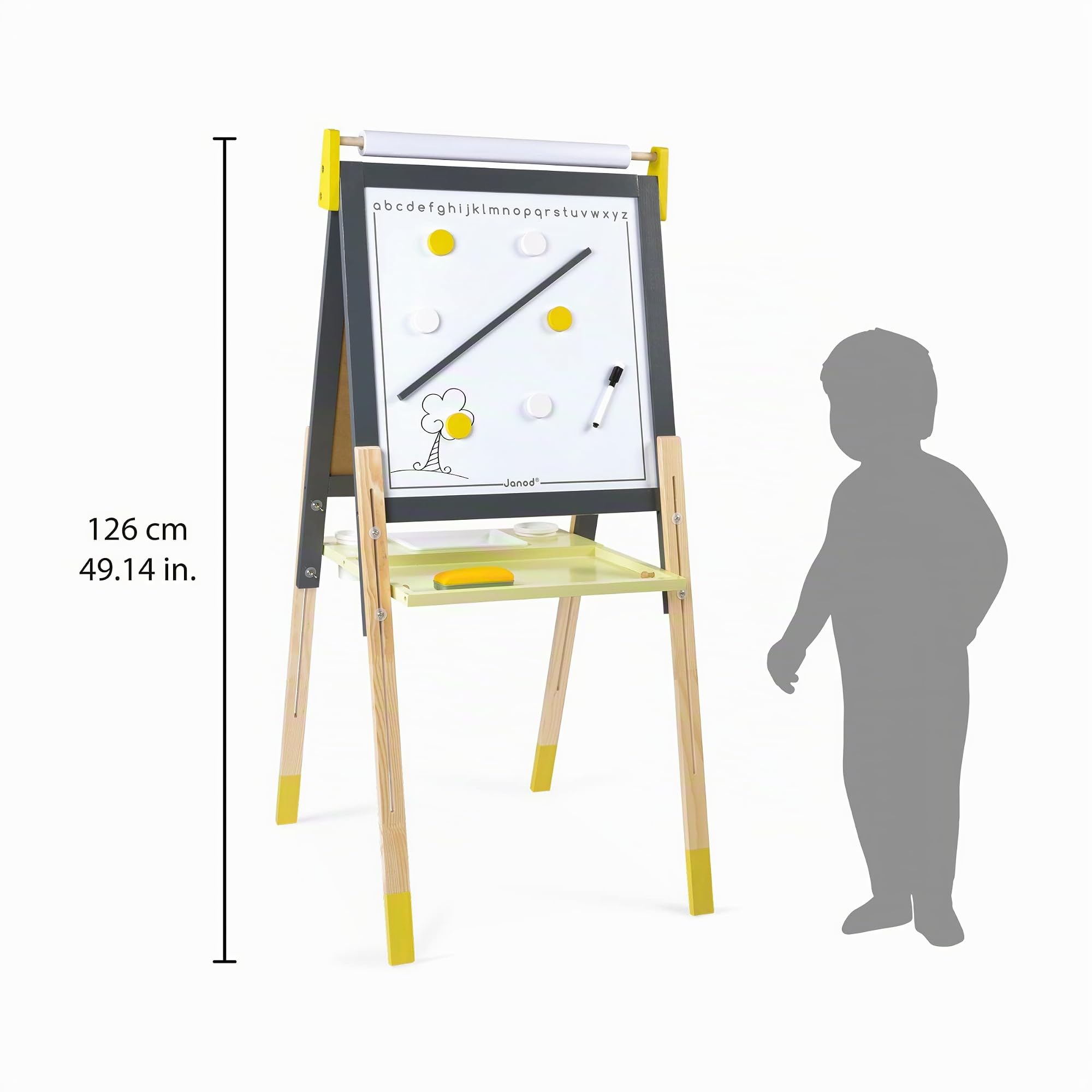 janod-j09630-tableau-double-face-en-bois-gris-et-jaune-r-glable-avec-accessoires image 6