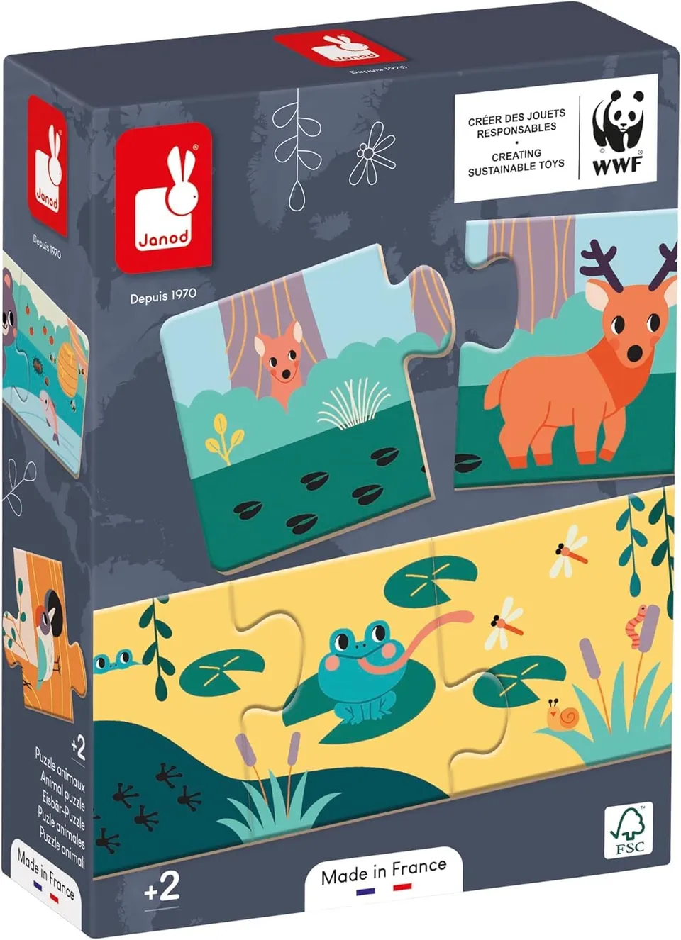 janod-j08649-puzzle-animaux-et-empreintes-bo-te-de-10-puzzles-3-pi-ces image 1