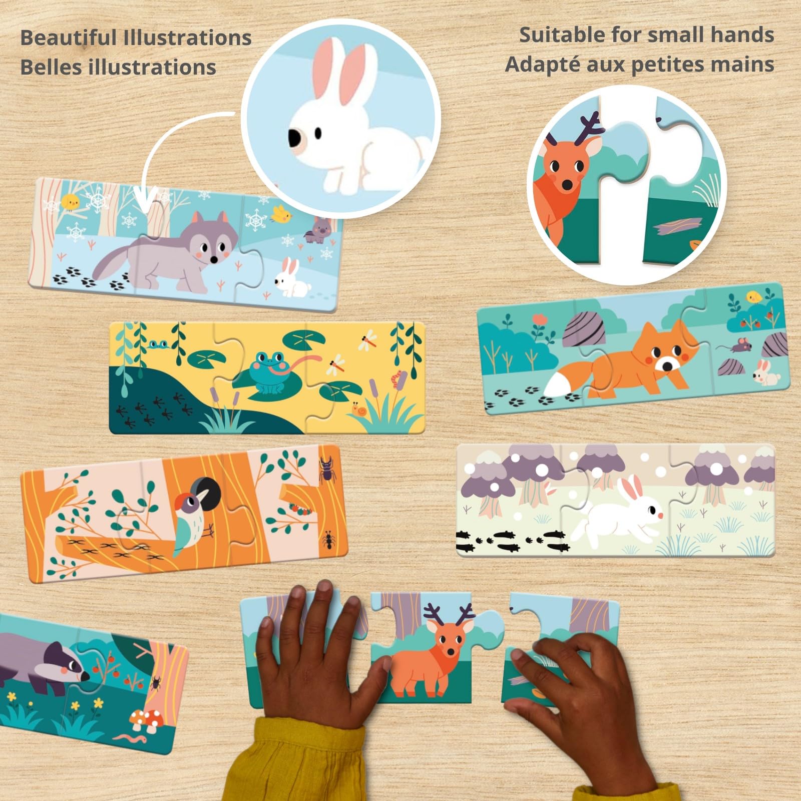 janod-j08649-puzzle-animaux-et-empreintes-bo-te-de-10-puzzles-3-pi-ces image 2