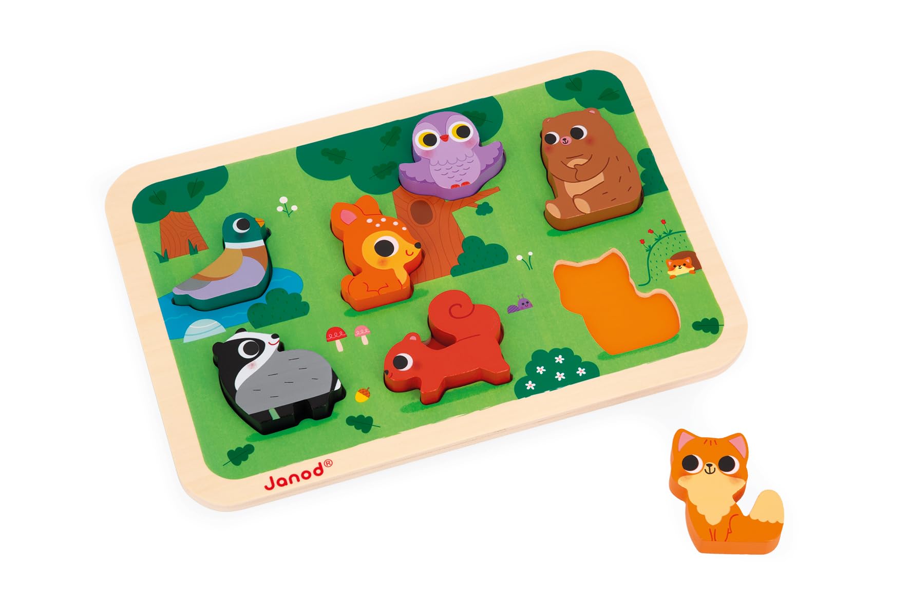 janod-chunky-puzzle-la-for-t-j07123-puzzle-bois-7-pi-ces-d-s-18-mois image 1