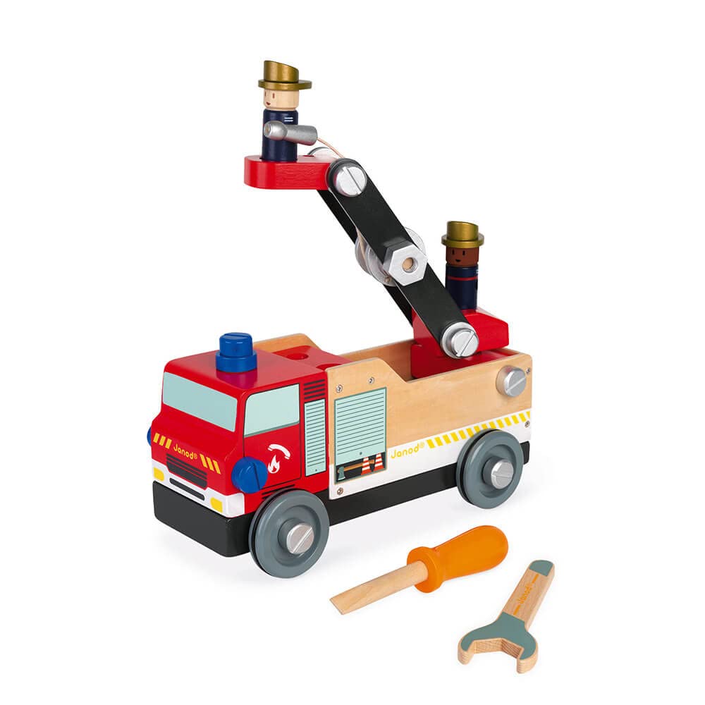 janod-brico-kids-camion-de-pompiers-en-bois-fsc-45-pi-ces-j06469 image 2