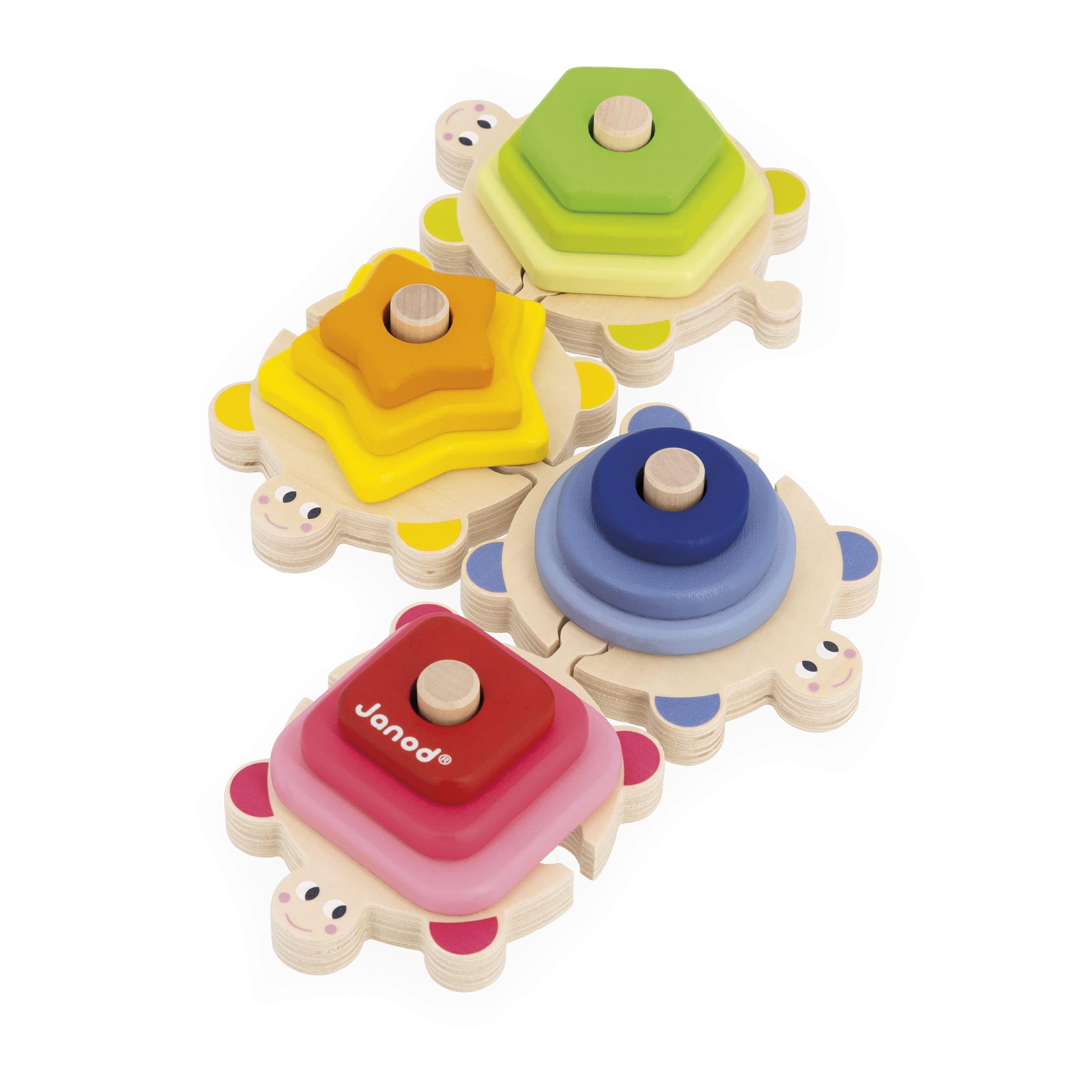 janod-tortues-j-4-puzzles-en-bois-empiler-12-pi-ces-d-s-18-mois image 4