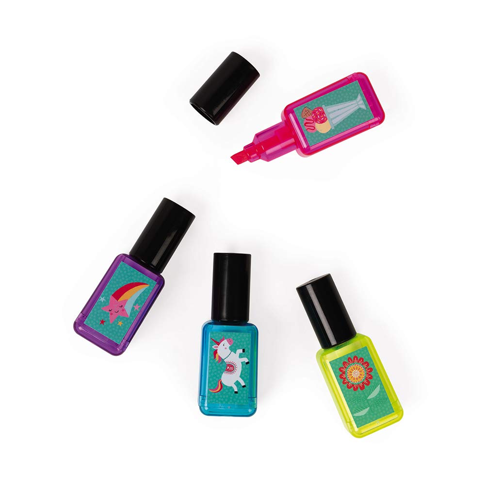 janod-lot-de-4-mini-stylos-surligneurs-licorne-format-vernis-d-s-7-ans-j07861 image 2