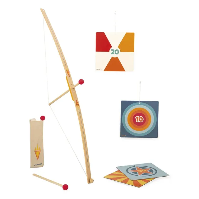 janod-set-tir-l-arc-en-bois-carquois-et-4-cibles-j03172 image 1