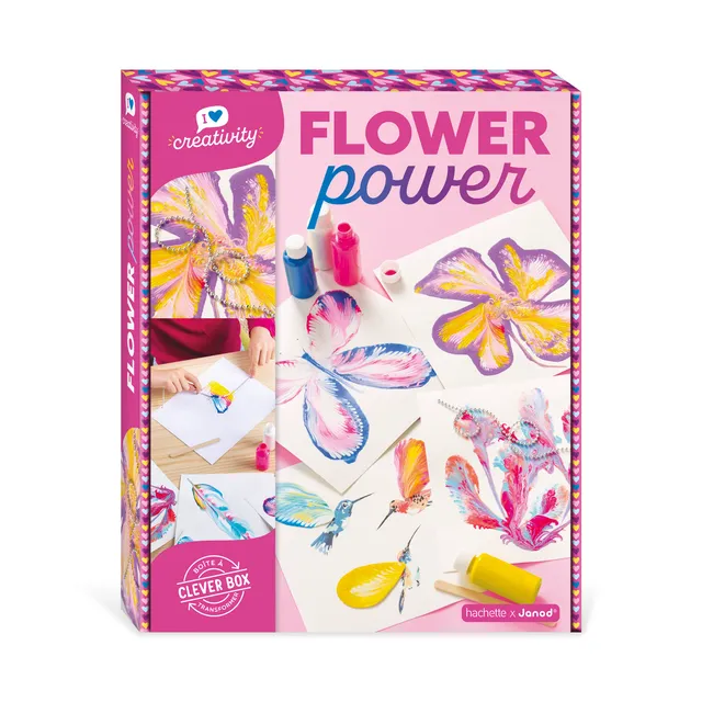 janod-flower-power-i-love-creativity-j07738-kit-peinture-acrylique-5-tableaux image 1