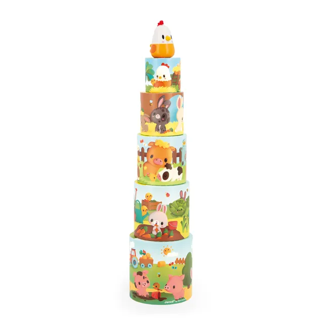 janod-ma-premi-re-pyramide-ferme-j03310-5-cubes-poule-bois-d-s-12-mois image 1