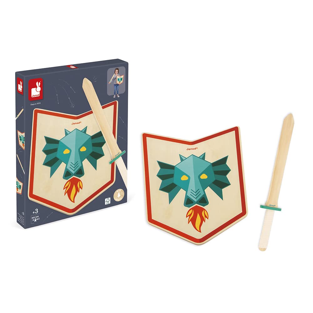 janod-j03171-set-chevalier-dragon-bouclier-et-p-e-en-bois image 2