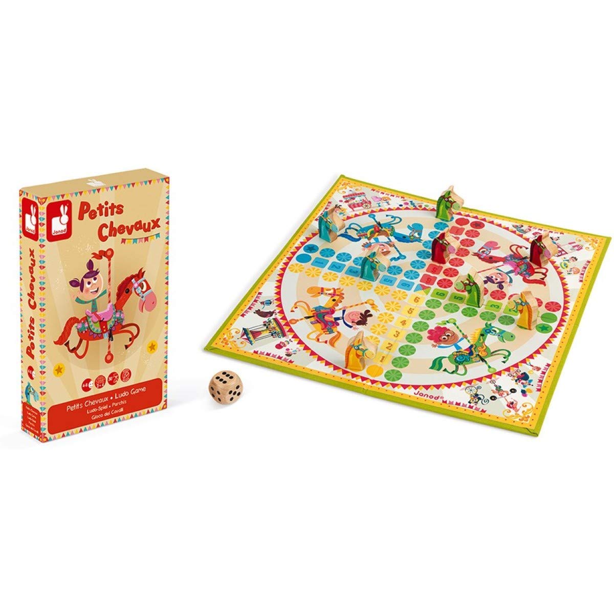 janod-jeu-de-petits-chevaux-carrousel-j02744-jeu-de-soci-t-traditionnel-en-bois- image 2