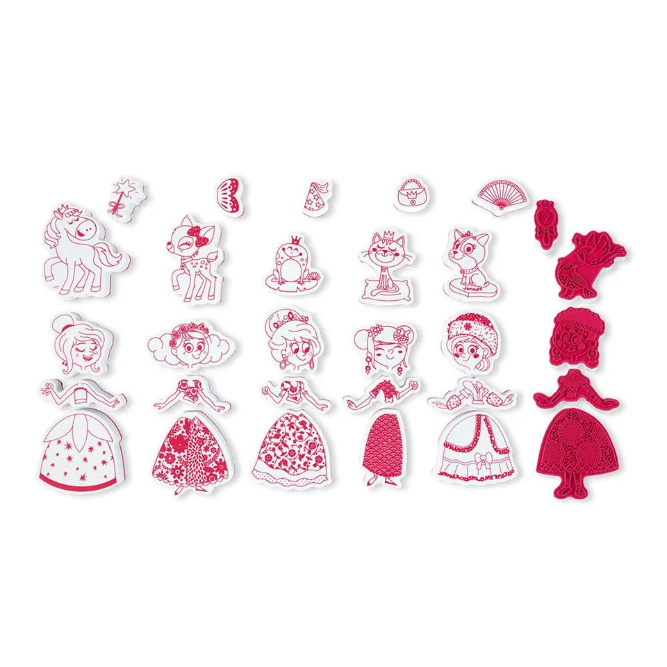 janod-stampinoo-ladies-coffret-30-tampons-mousse-encreur image 1