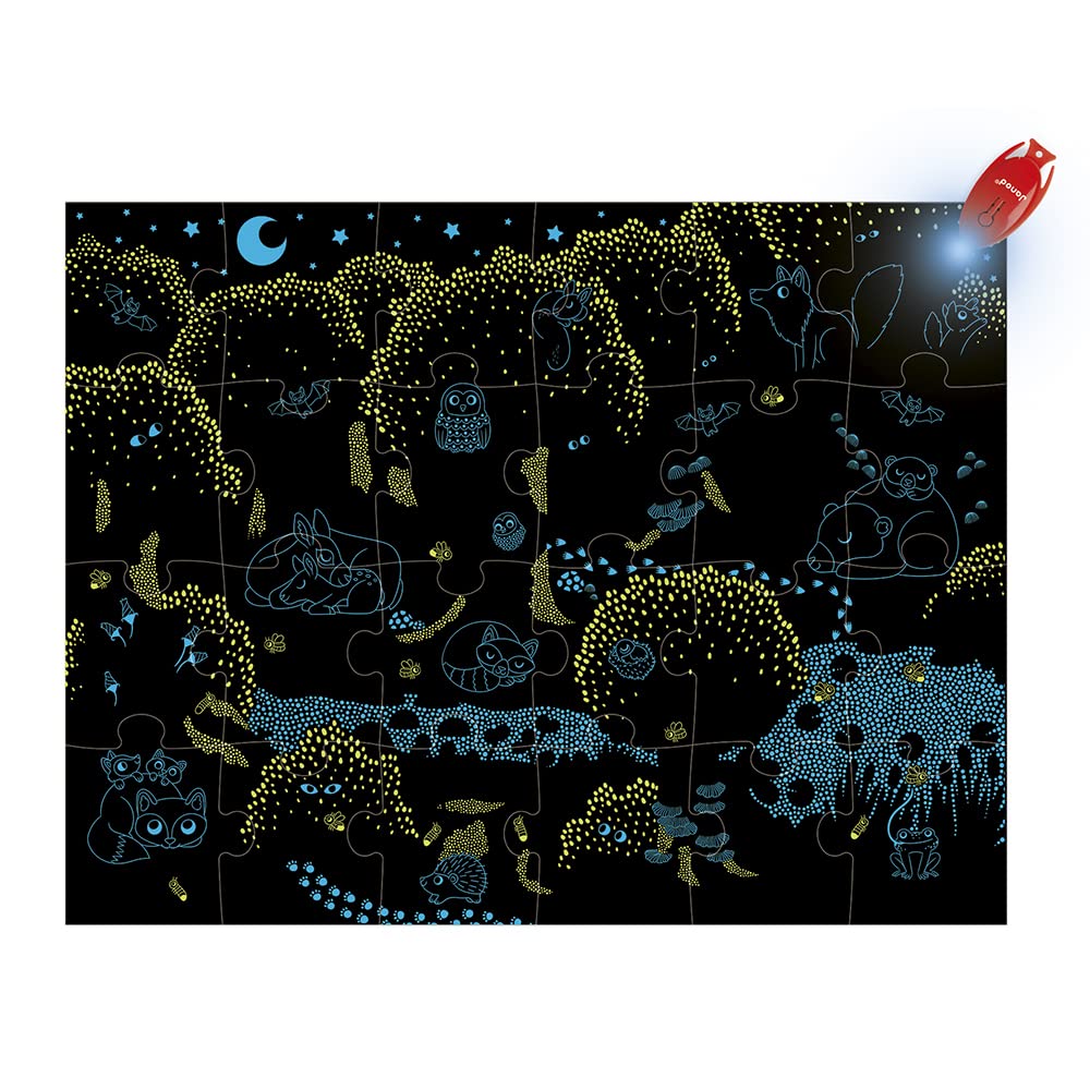 janod-j02653-puzzle-enfant-magique-la-for-t-24-pi-ces-avec-lampe image 3