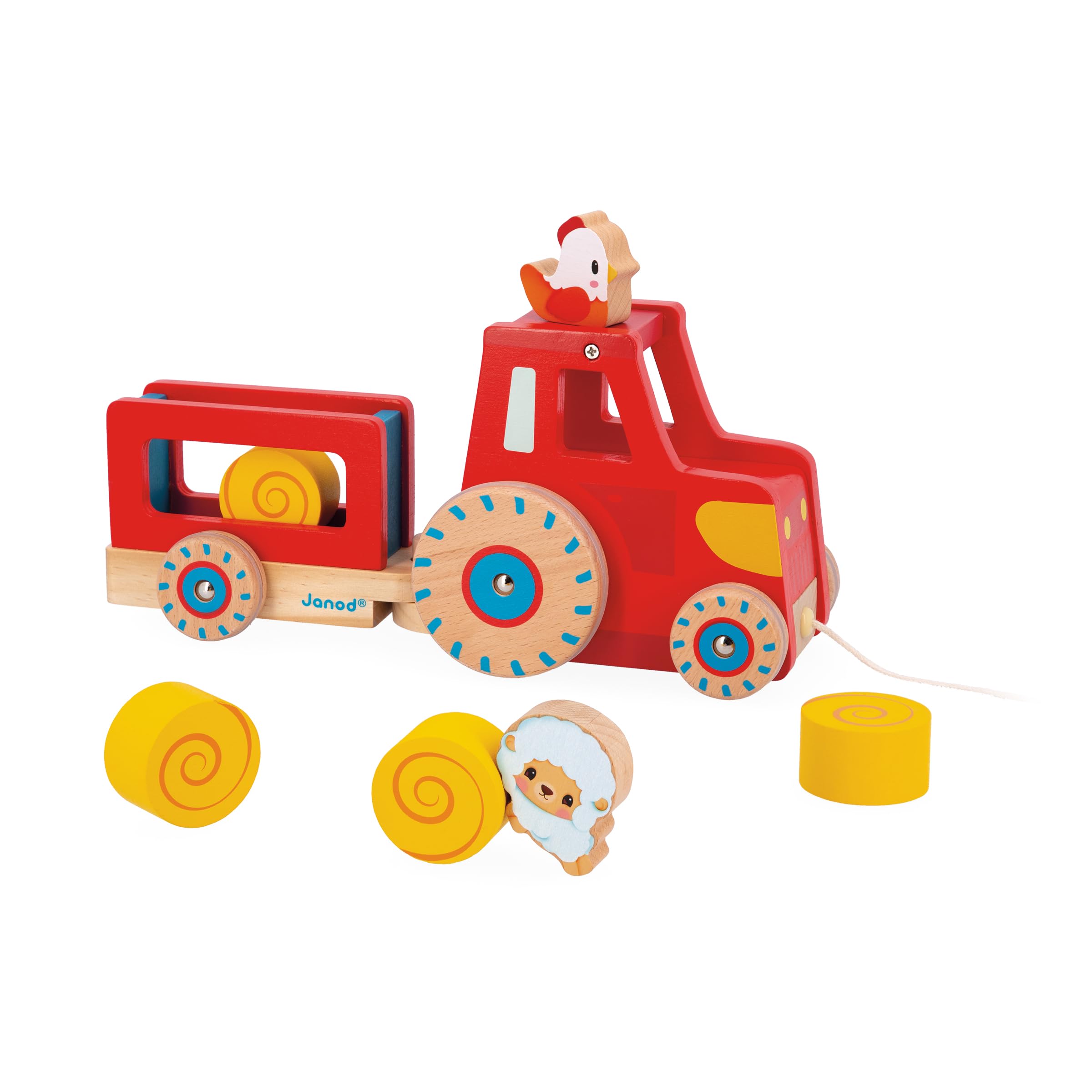 janod-j03317-tracteur-tirer-en-bois-avec-remorque-et-animaux-de-la-ferme image 3