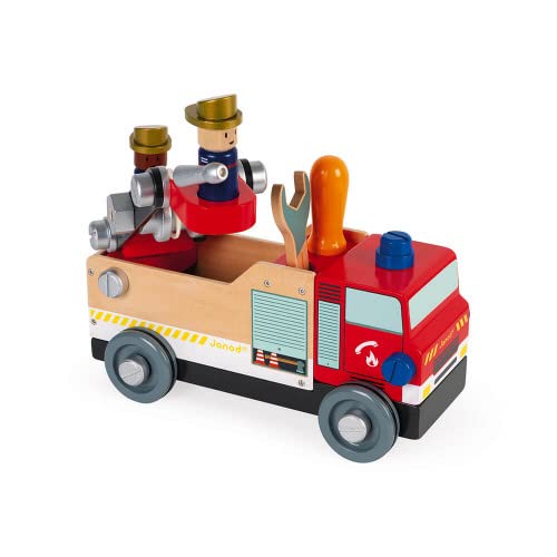 janod-brico-kids-camion-de-pompiers-en-bois-fsc-45-pi-ces-j06469 image 6
