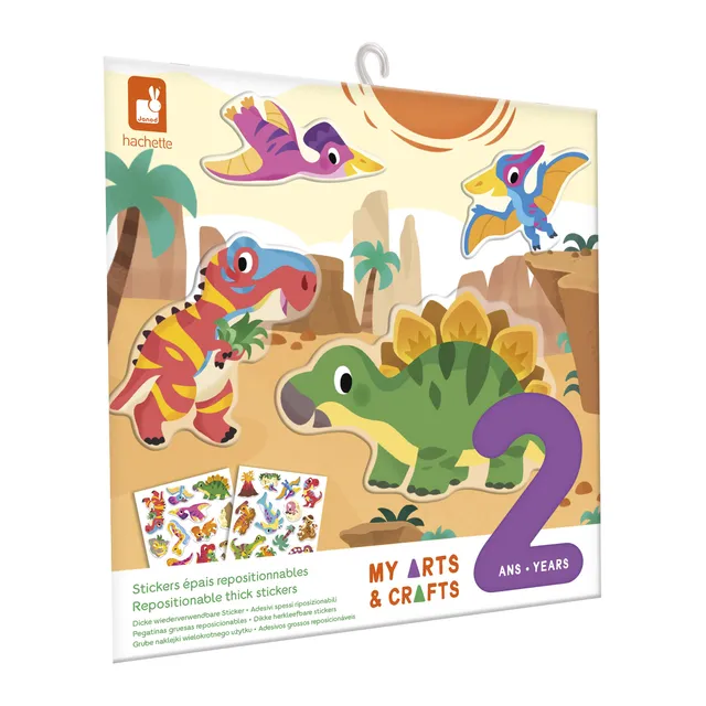 janod-my-arts-crafts-dinosaures-30-stickers-pais-repositionnables-2-d-cors image 1