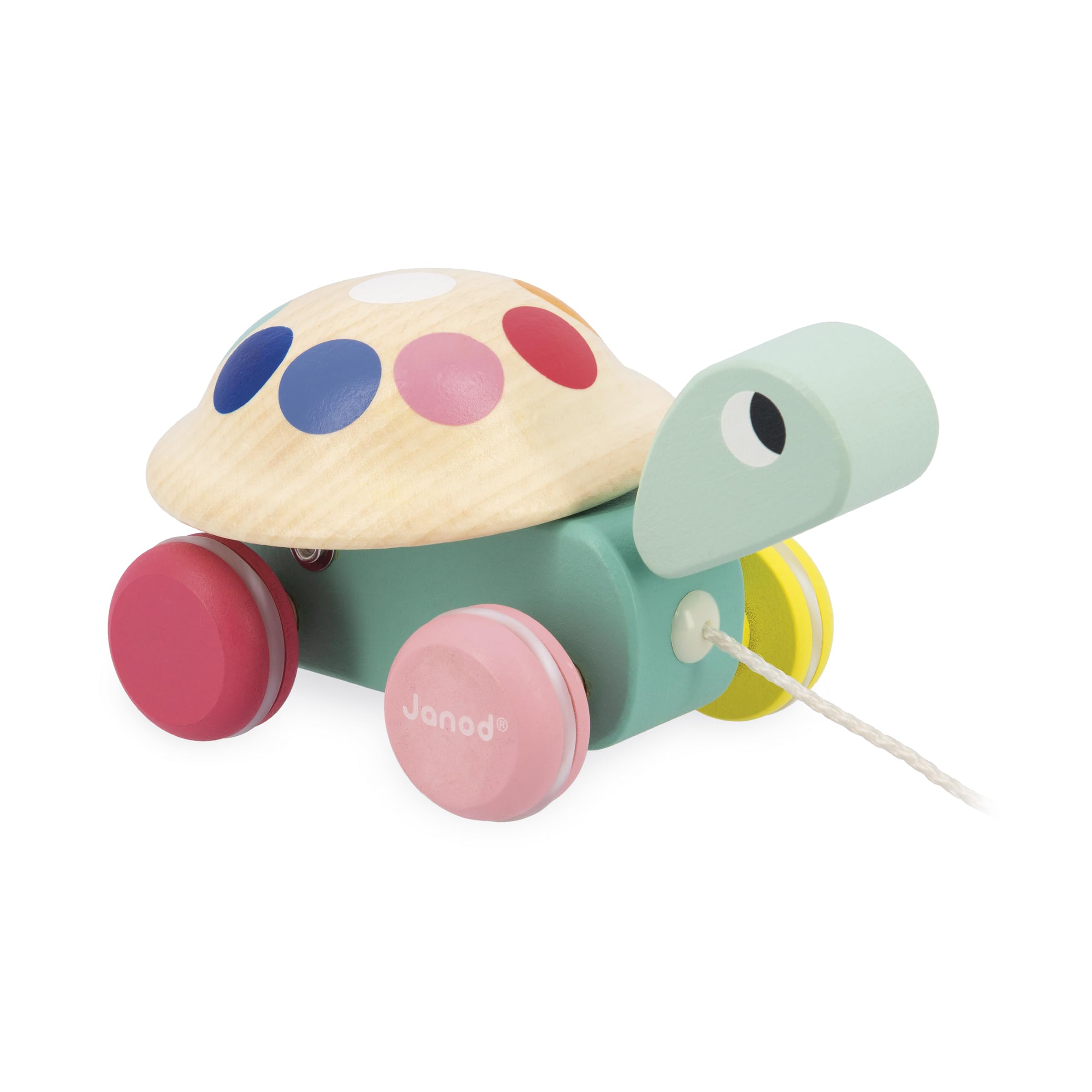 janod-tortue-promener-en-bois-carapace-qui-tourne-avec-ficelle-50-cm image 1