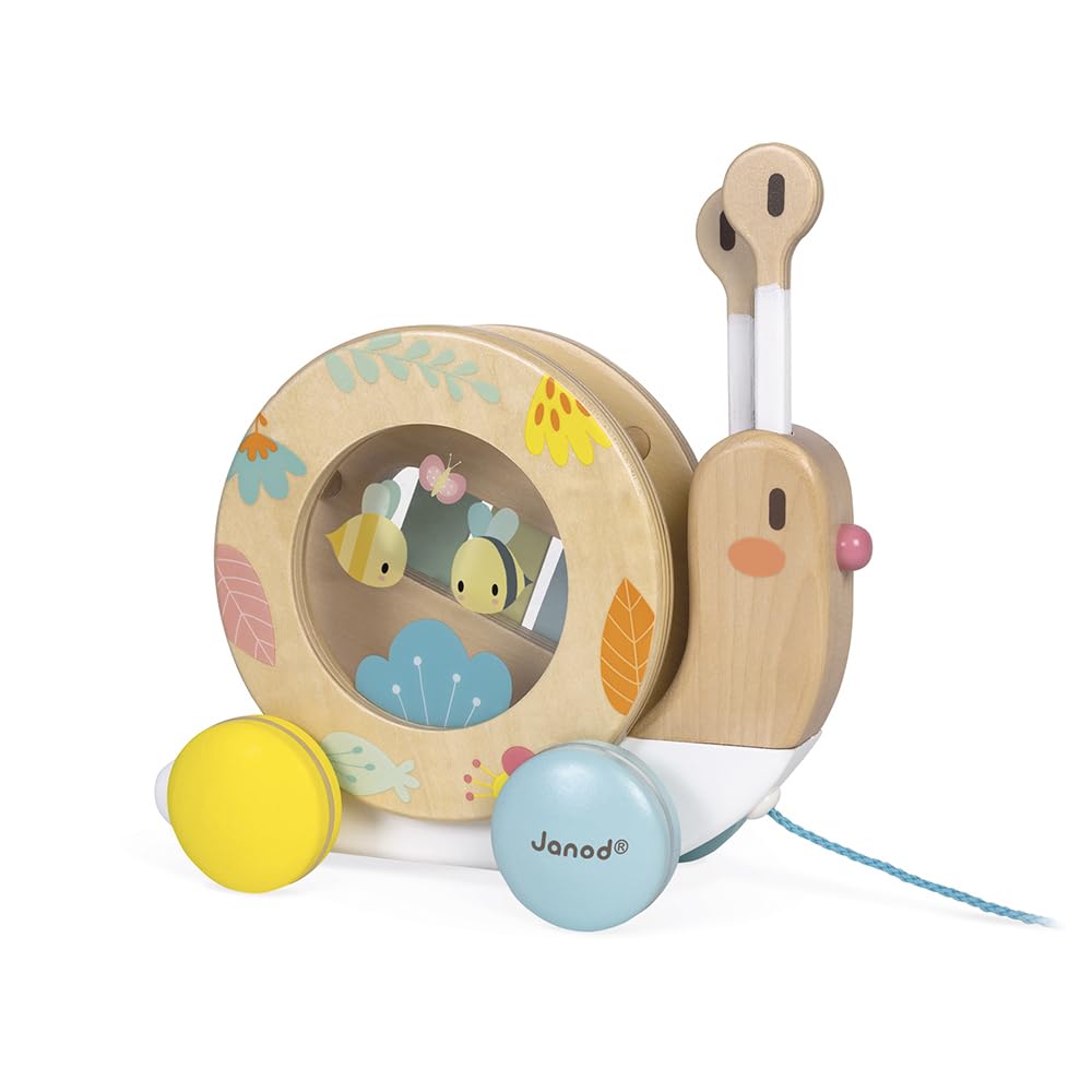 janod-escargot-en-bois-promener-jouet-d-veil-musical-avec-xylophone-et-tambourin image 4
