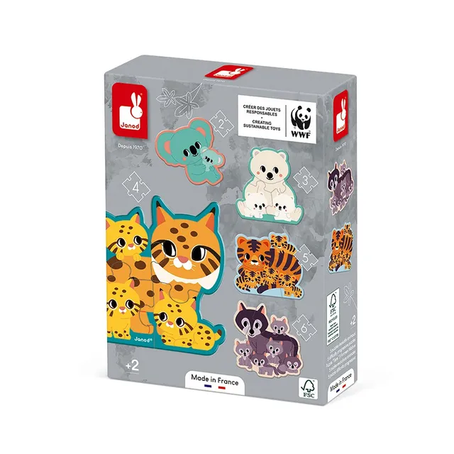 janod-5-puzzles-volutifs-animaux-2-6-pi-ces-wwf-fsc-d-s-2-ans image 1