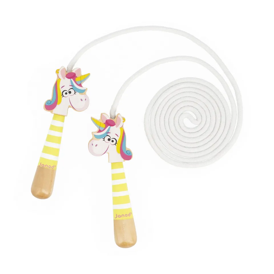 janod-j03377-corde-sauter-r-glable-licorne-2m-poign-es-bois image 1