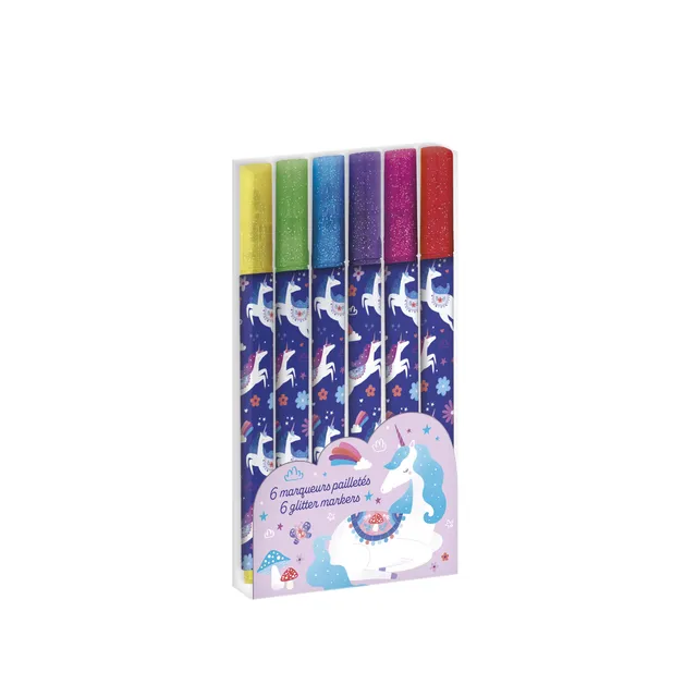 janod-6-marqueurs-effet-paillet-licorne-6-couleurs-j08934 image 1