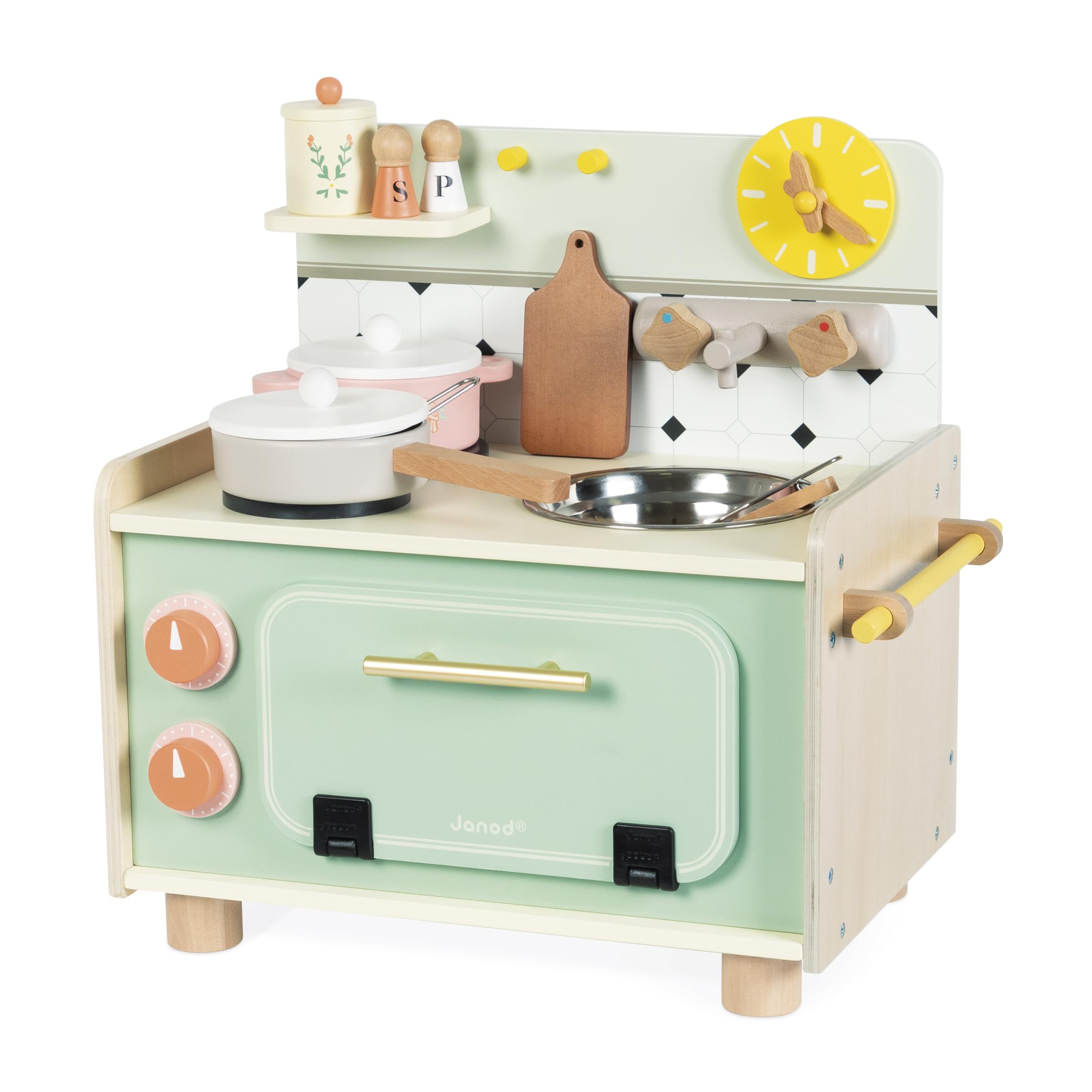 janod-j06640-kitchenette-enfant-en-bois-petite-cuisine-mamie-10-accessoires image 3