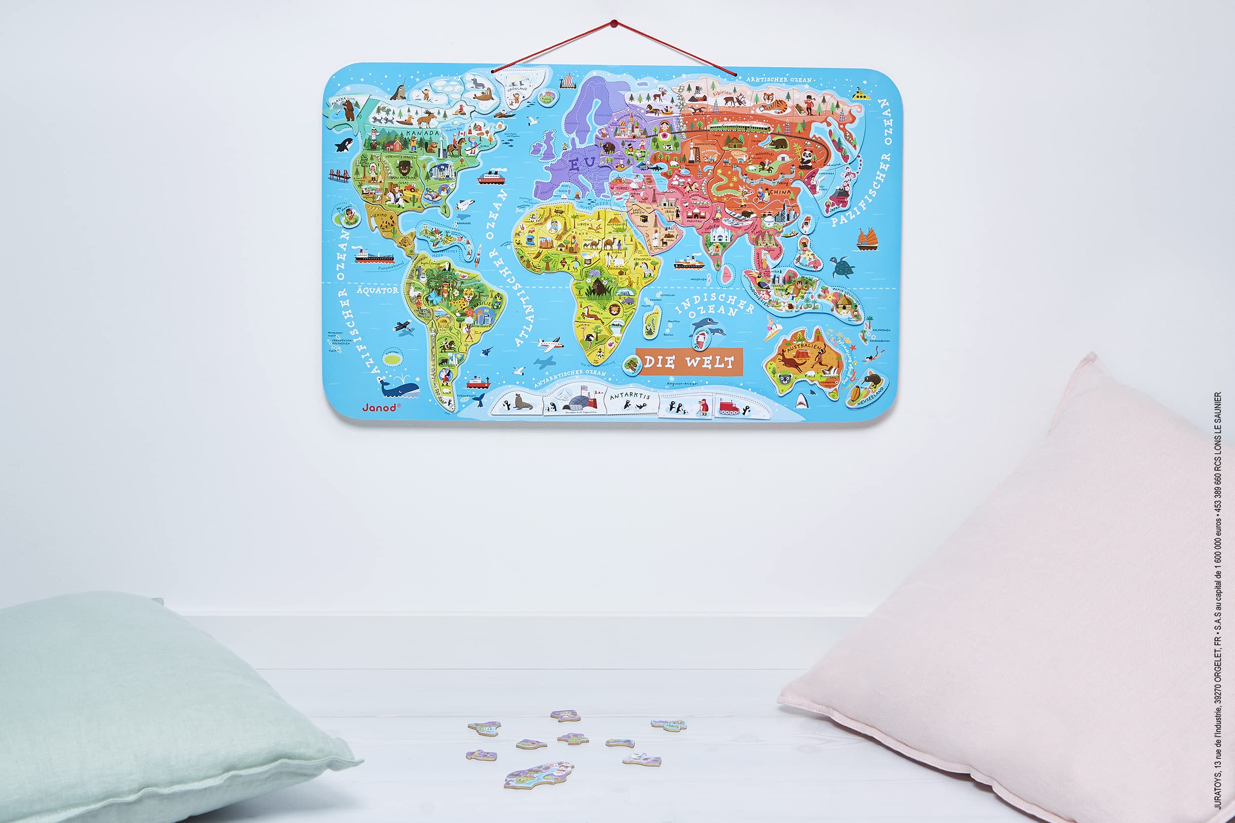 janod-puzzle-carte-du-monde-magn-tique-en-bois-92-magnets-version-allemande image 6