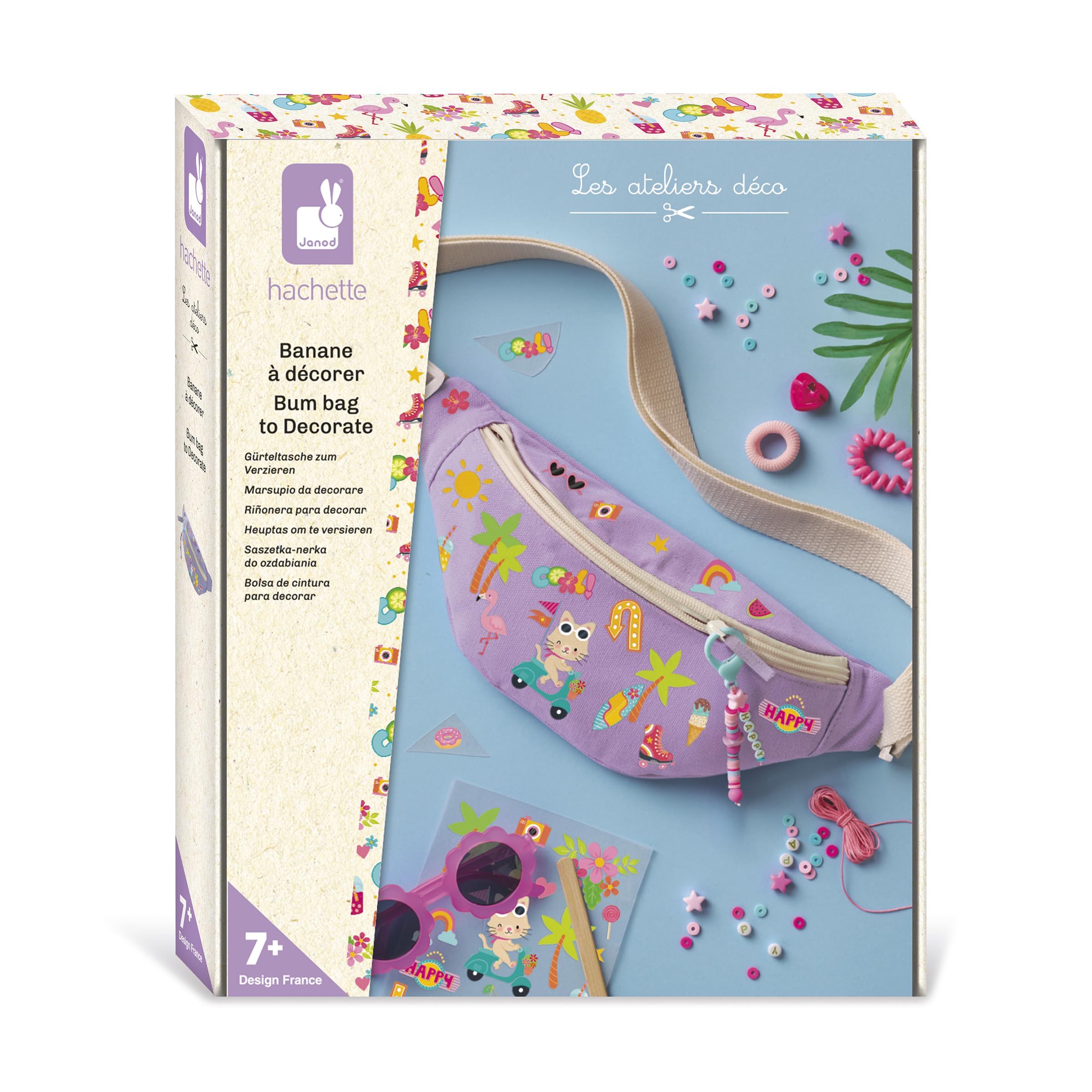 janod-kit-cr-atif-sac-banane-personnaliser-coton-oekotex-mauve-d-s-7-ans image 1