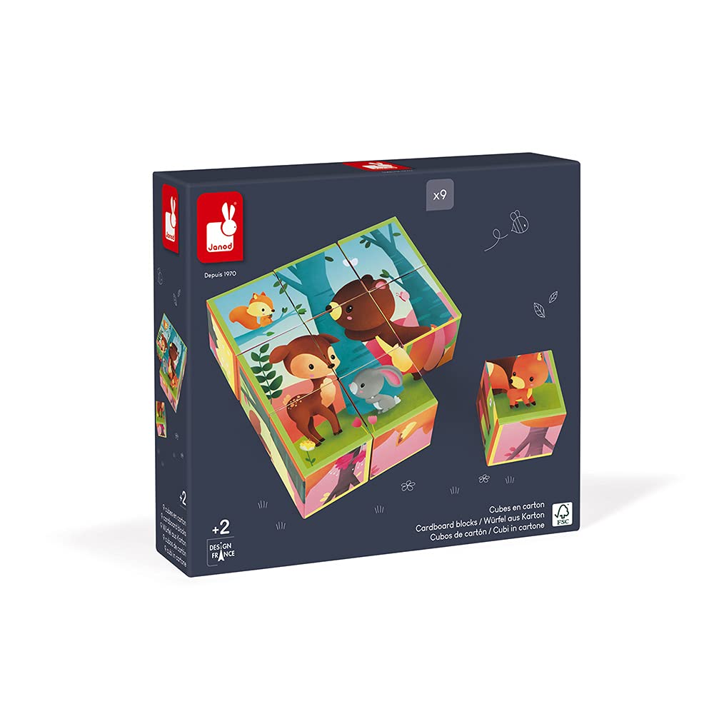 janod-kubkid-cubes-animaux-de-la-for-t-9-cubes-carton image 4