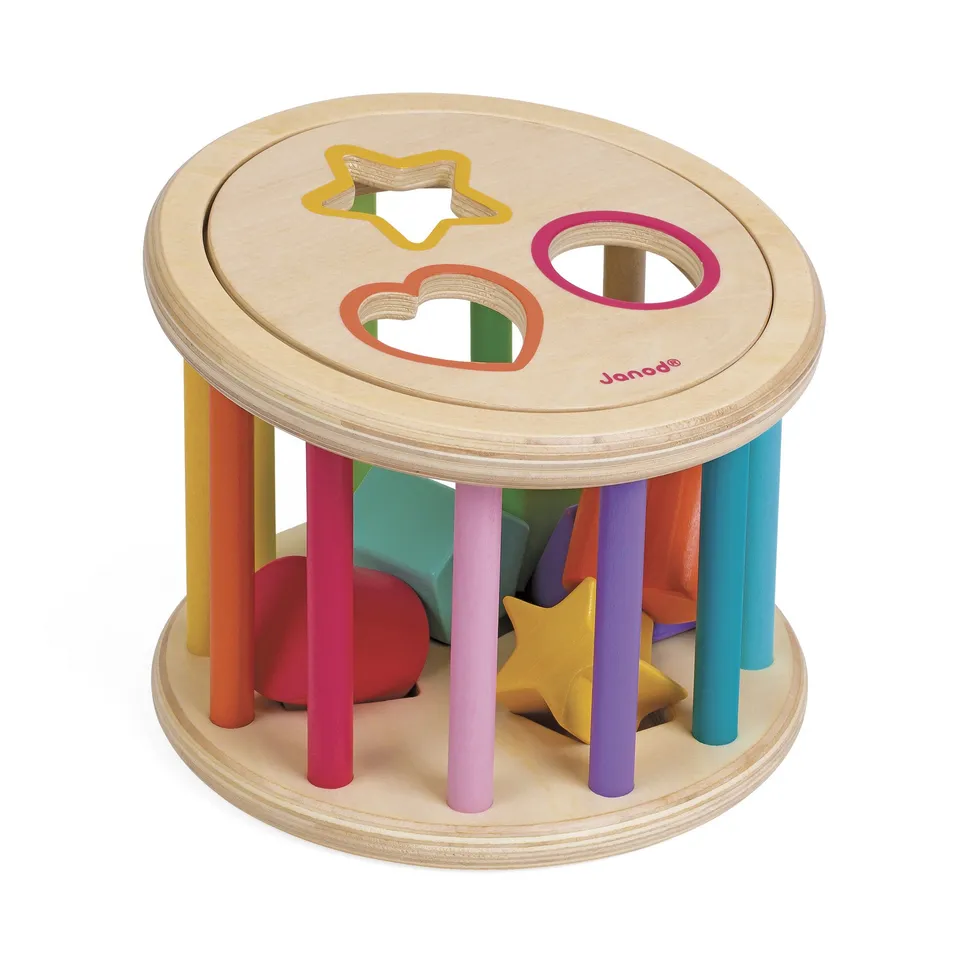 janod-quiz-des-formes-wood-bo-te-formes-en-bois-6-cubes-encastrer-d-s-12-mois image 1