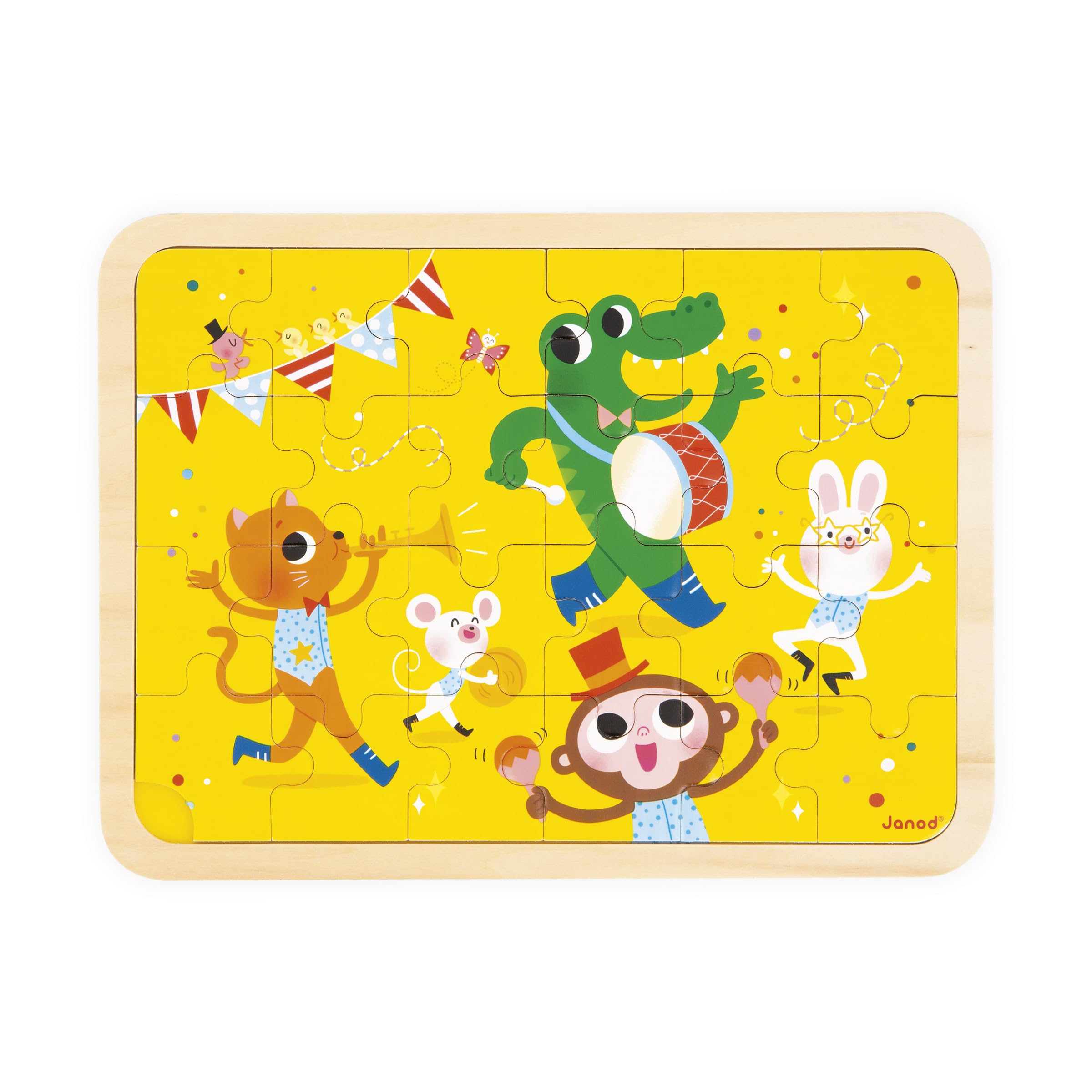 janod-puzzle-en-bois-24-pi-ces-fanfare-des-animaux-j07125-d-s-4-ans image 2