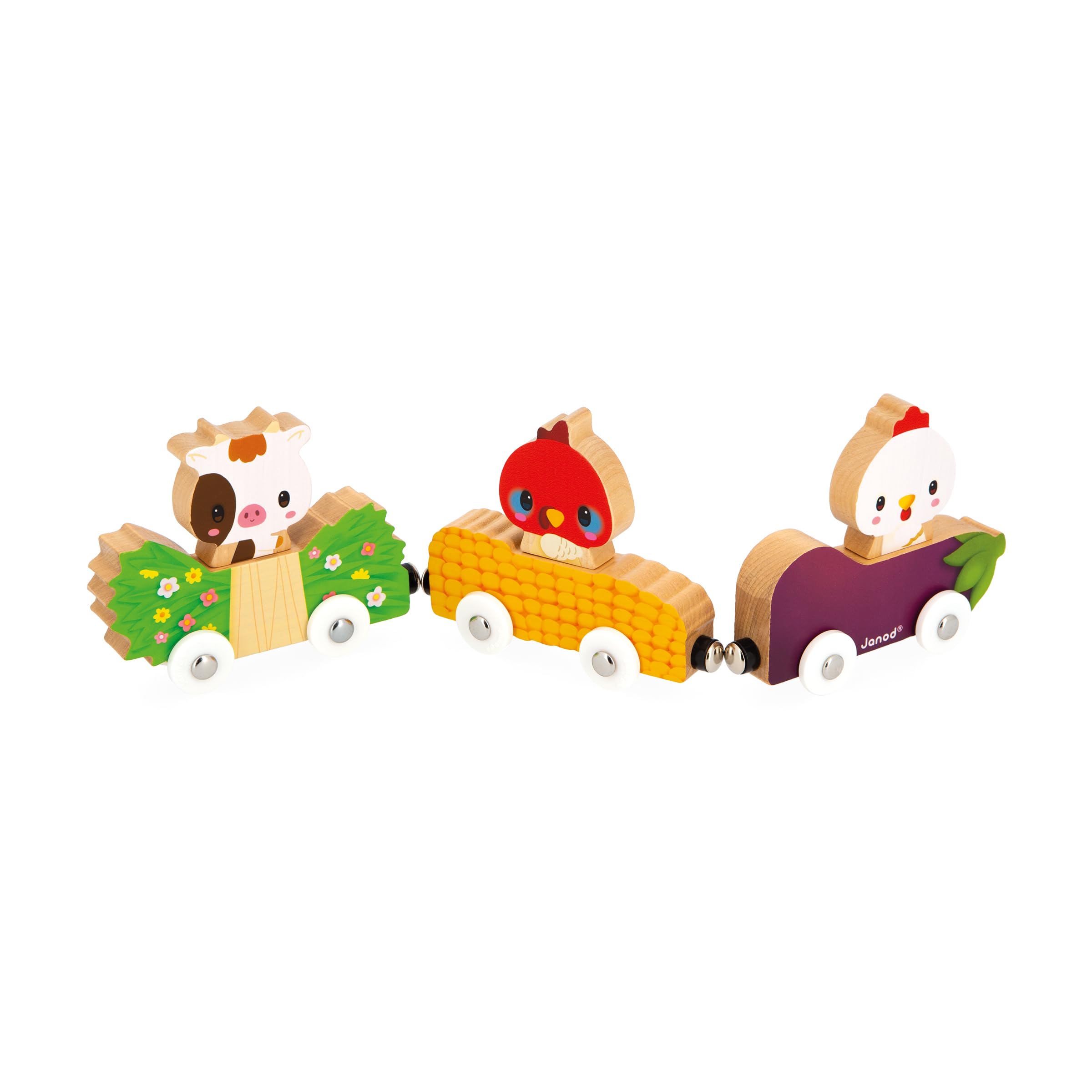 janod-animaux-de-la-ferme-magn-tiques-j03316-3-v-hicules-3-animaux-en-bois image 2