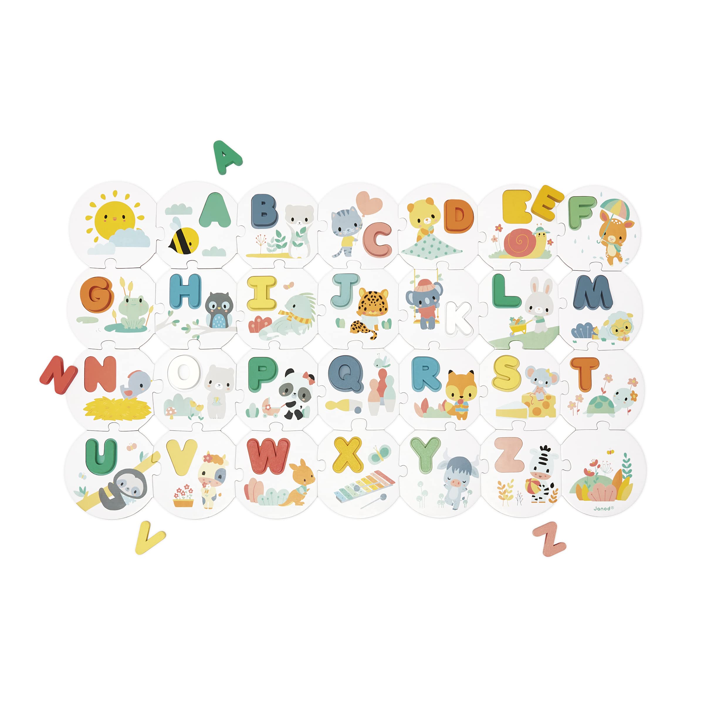 janod-pure-j08045-puzzle-mon-premier-alphabet-28-pi-ces-26-lettres-bois image 2