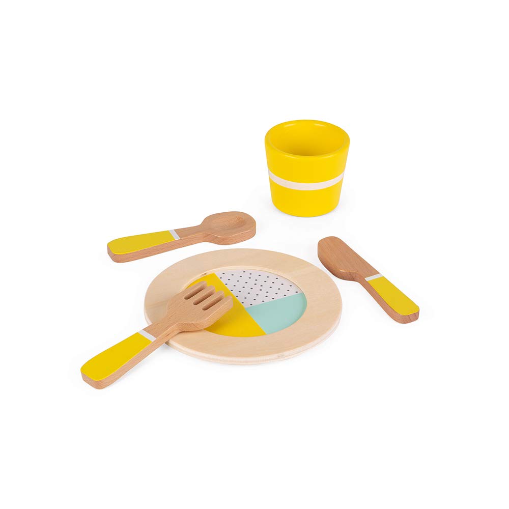 janod-dinette-bois-r-tro-20-pi-ces-service-4-personnes-pastel image 4